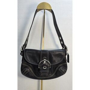 Coach Mini Soho Shoulder‎ Bag Black Smooth Leather D06D-F10188